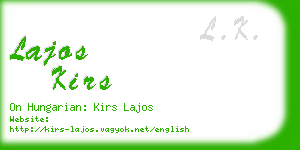 lajos kirs business card